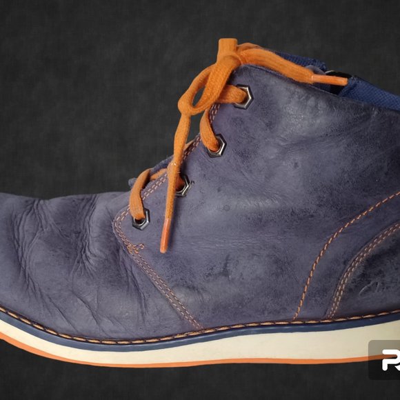 Boys Clarks Leather Ankle Boots, size 4M Grape Purple - Picture 3 of 6